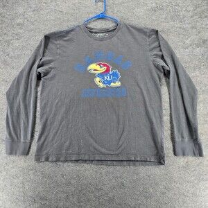Kansas Jayhawks Shirt Womens XL Long Sleeve Gray Colosseum Athletics